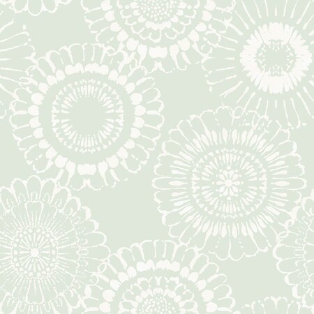 Manhattan Comfort Jacksonville Sonnet Sage Floral 33 ft L X 209 in W Wallpaper BR4060-128861